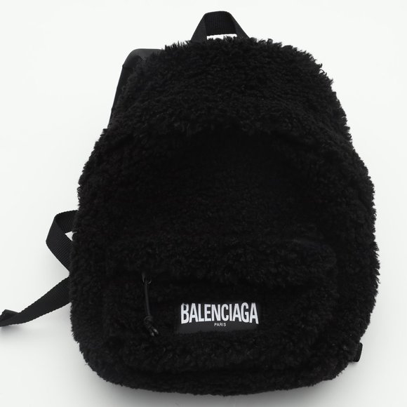 Balenciaga Fluffy Faux-Fur Shearling Black Backpack main image 6